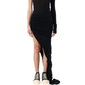 Drkshdw By Rick Owens Floor-Length Black Cotton Edfu Skirt - NWT